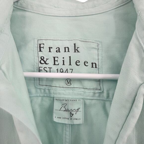 FRANK & EILEEN MEDIUM BARRY WOVEN COTTON IN ITALY BUTTON UP LONG SLEEVE BLOUSE - Picture 3 of 5